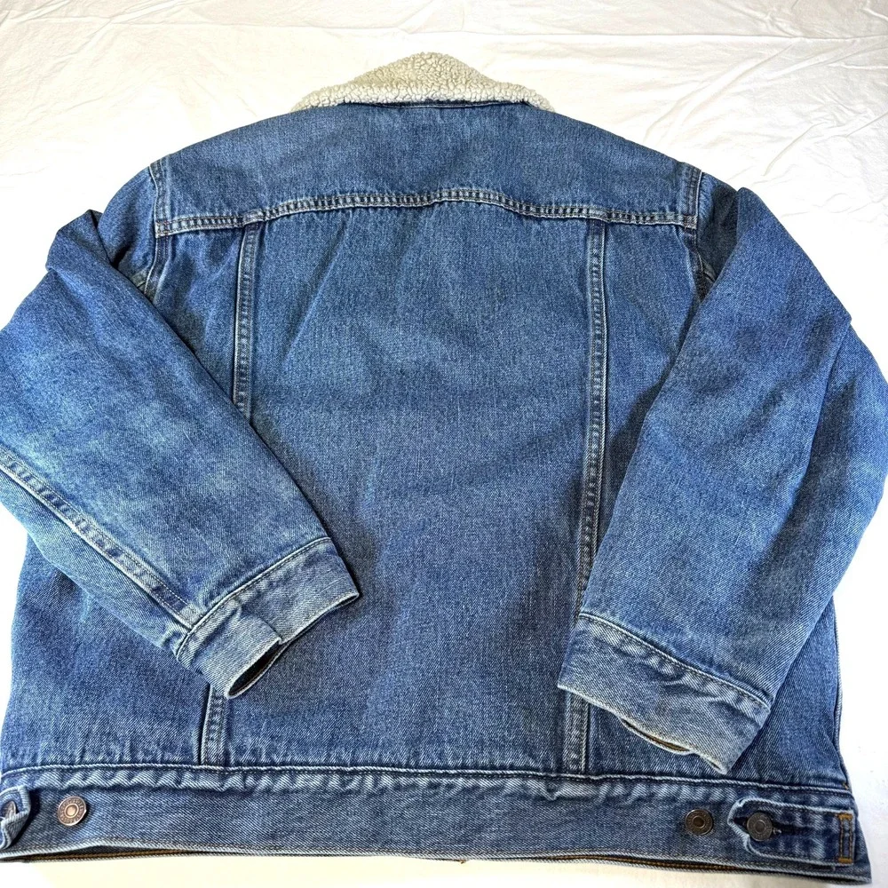 Levis Sherpa Lined Denim Jacket Standard Trucker Men's Size Large 70520-3790